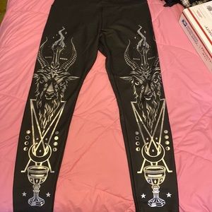 Killstar baphomet pleather leggings